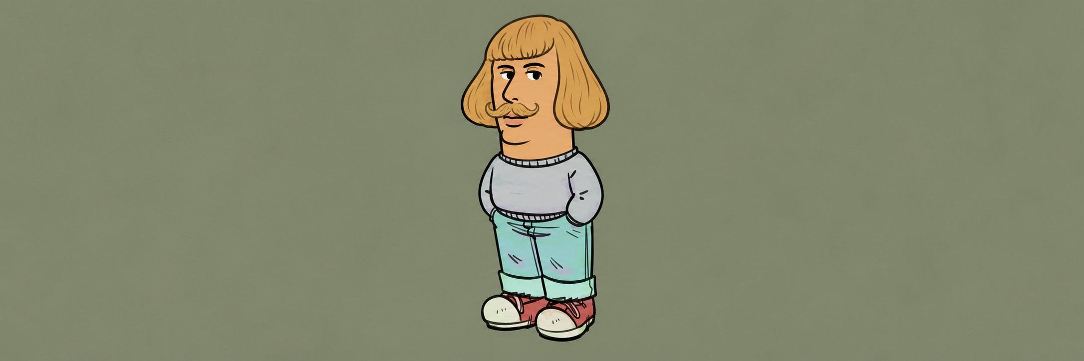 Wide CHILLPHIL banner on olive background